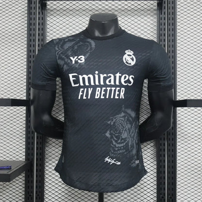 Camiseta futbol real madrid Y3 negra 2024 2025