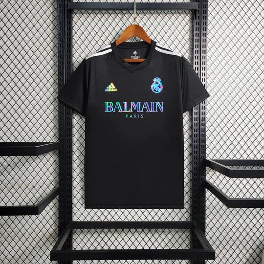 Camiseta de futbol Real Madrid Balmain Negra 2023 2024
