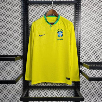 Camiseta Brasil Local 2022/23 Mundial Manga Larga