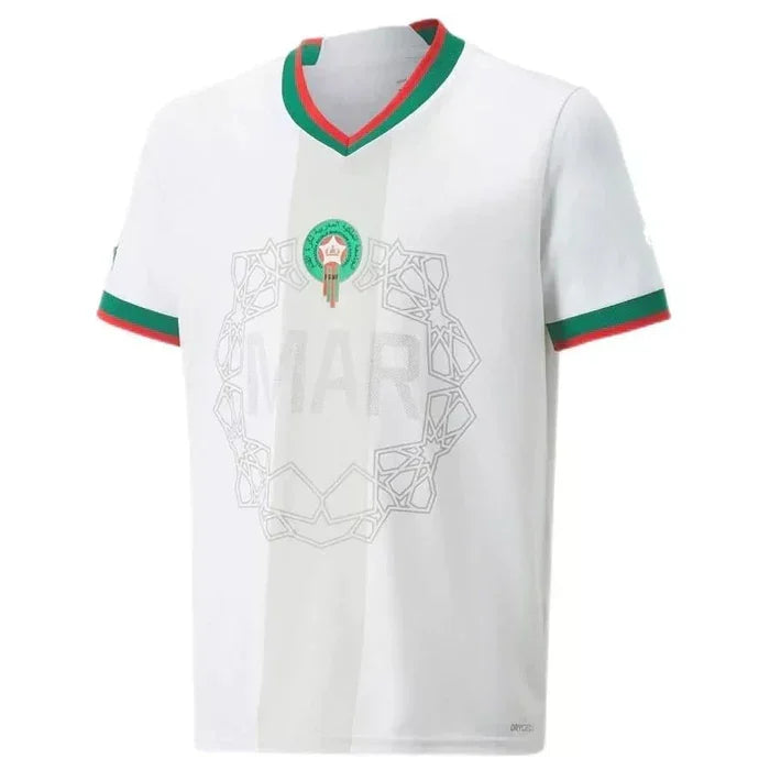 Camiseta Marruecos temporada 2022 visitante mundial blanca