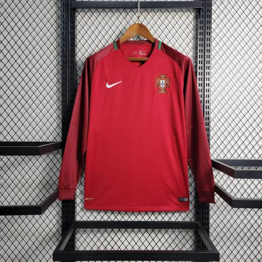 Camiseta retro Portugal 2016 manga larga