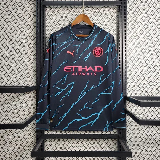 Camiseta Manchester City segunda 2023 2024 manga larga