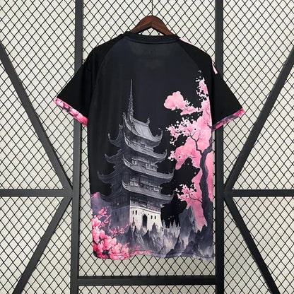 Camiseta japon temporada 2023-2024 edicion especial dragon negro y rosa